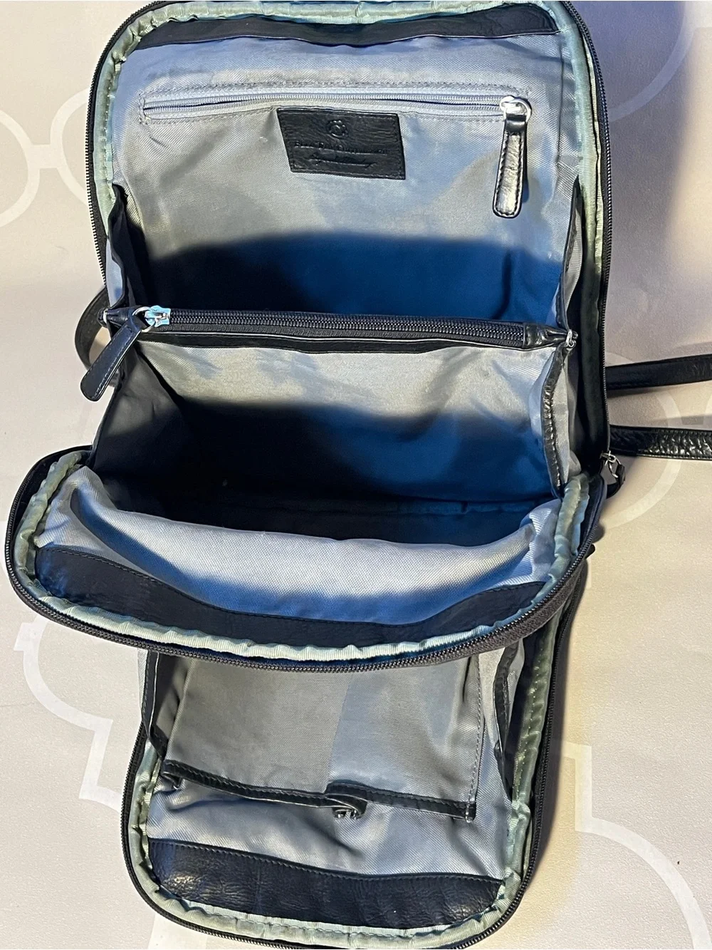 Osgoode Marley Soft Black Leather Organizer Backpack RFID Travel Work Purse